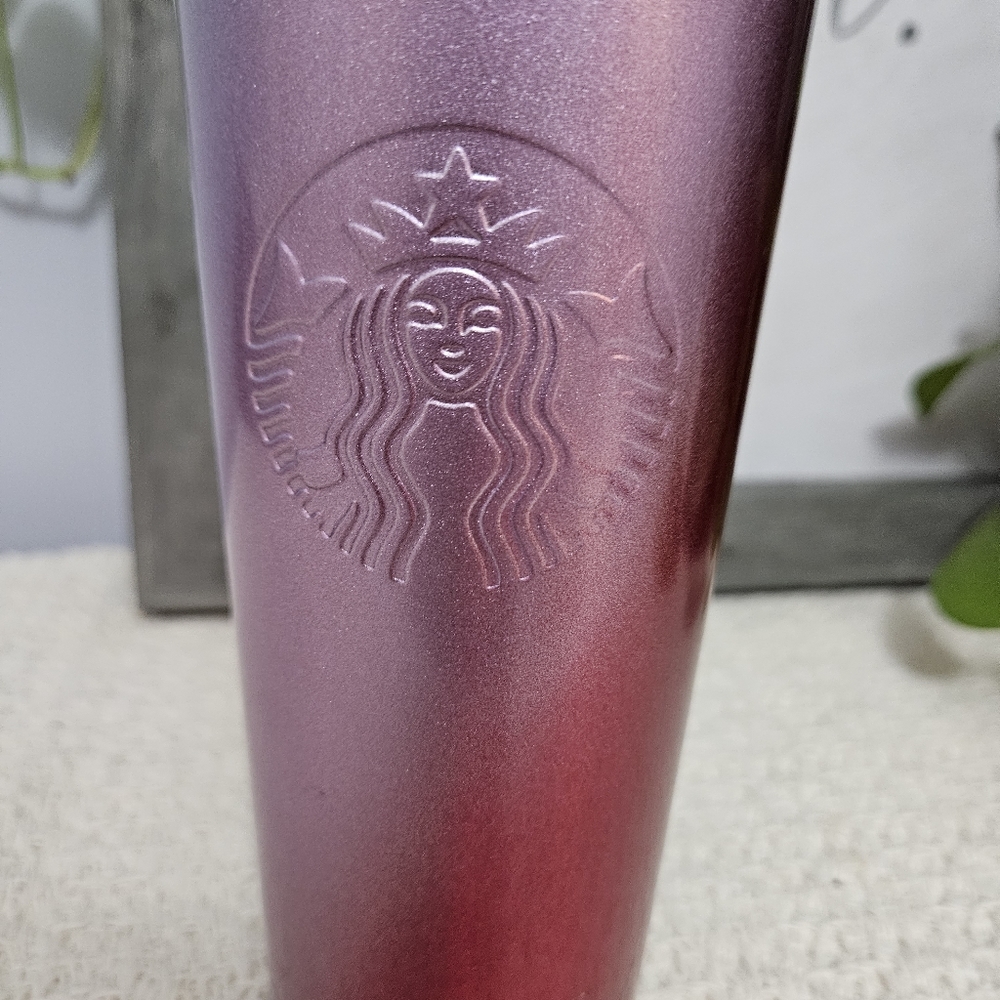 Starbucks 16oz Holiday Ombre pink & purple Stainless Steel with lid - Picture 11 of 16